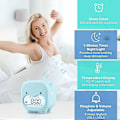 Miniatyrbild 2 av 5: Barnväckarklocka, LED digital väckarklocka nattlampa, kor upplyst väckarklocka med justerbar snooze-väckarklocka smart dimning automatisk tid/datum/te