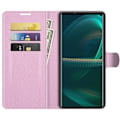 Miniatyrbillede 2 af 5: Sony Xperia 5 III Etui Litchi Læder Lys Pink