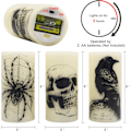Miniatyrbild 5 av 5: Halloween Flameless Candles, Battery Operated Real Wax LED Candles with Raven, Spider, Spiderweb and Skull for Halloween Decoration