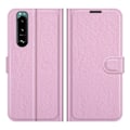 Pikkukuva 1 / 5: Sony Xperia 5 III Kotelo Litsi Nahka Vaaleanpunainen