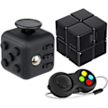 Pikkukuva 1 / 5: 3 kpl Fidget-lelupaketti äärimmäiseen stressinlievitykseen, Infinity Cube ja ohjain – täydellinen toimistolahja lapsille