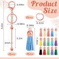 Miniatyrbild 3 av 5: 15 st Beadable Keychain Bar Metall Blank Keychain Med 15 st Läder För Diy Bead Keychain Supplie