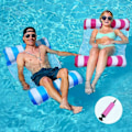 Miniatyrbild 1 av 5: Uppblåsbar pool flytande hängmatta, multifunktionell uppblåsbar vattenhängmatta solstolar simstol pool uppblåsbara leksaker