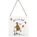 Miniatyrbillede 1 af 2: Sam Toft Born To Be Wild Træskilt En Størrelse Hvid/Sennepsgul Y White/Mustard Yellow/Red One Size