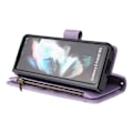 Pikkukuva 2 / 5: Kotelo Samsung Galaxy Z Fold 3 5g Nahkainen Flip-kotelo Korttipidikkeellä Rahatasku Magneettinapit Kotelo Jalusta Shoc Lila A