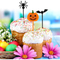 Miniatyrbilde 5 av 5: 100 stk cupcake-dekorasjoner i plast - gresskar, spøkelser, flaggermus, hodeskaller og edderkopper