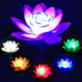 Miniatyrbild 1 av 5: Konstgjord Flytande Lotus Pool Lampa LED Flytande Lotus Näckros för T