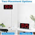 Miniatyrbillede 5 af 5: Digitalt ur, 9 tommer LED digitalt ur stor skærm 12/24 timer, store tal, lille lydløs væg