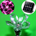 Miniatyrbilde 2 av 4: Solcelledrevne blomsterlyskjeder utendørs, vanntette, 7 meter, 50 kirsebærblomster, rosa LED-fe-lys