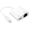 XJ-Lightning til Ethernet-adapter, 2-i-1 Ethernet LAN-netværksadapter med opladningsport (hs)