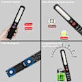 Miniatyrbilde 2 av 3: Oppladbar LED arbeidslampe, 2 i 1 dobbeltfarget kombinasjonslys inspeksjonslys og LED lommelykt med dobbel magnet for auto garasje verksted cam