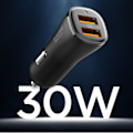 Miniatyrbild 4 av 4: Spigen 30W Billaddare 2x USB-A Essential Svart