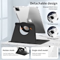 Miniatyrbild 5 av 5: iPad Pro 13 2024 Fodral Hybrid Rotation Pennhållare Svart