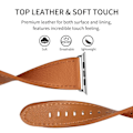 Miniatyrbillede 4 af 5: Ægte Læder Armbånd Apple Watch 41/40/38 mm - Brun Brown Brun