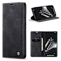 Miniatyrbillede 1 af 5: CASEME iPhone 15 Plus Etui Flip Retro Læder Sort