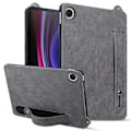 Pikkukuva 1 / 5: Samsung Galaxy Tab A9 X110 X115 Kotelo Käsiremmi Jalusta Nahkainen Tablettisuojus -[HK] Multicolor Grey