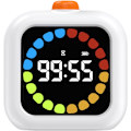 Miniatyrbild 1 av 5: Visuell Timer, 99 Minuter Digital Laddningsbar Timer med 3 Lägen, LCD Färgdisplay Bakgrundsbelysning Rotationstimer - Vit [kk]