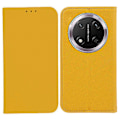 Miniatyrbild 1 av 5: För Honor Magic7 Lite 5G/ X9c 5G Fodral Korsstruktur Läder Telefonskal Dold Magnetisk [HK] Yellow