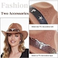 Miniatyrbild 3 av 5: Klassisk Cowboyhatt Herr, Cowboyhatt med Bred Brätte för Dam, Western Cowboy Stil Hatt[HK] Brown
