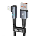 Pikkukuva 1 / 5: TOOCKI TQ-X25A1 1m 2.4A Latauskaapeli USB-A - Lightning Suorakulmainen Datakaapeli-[HK] Multicolor Grey