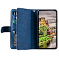 Pikkukuva 2 / 5: Motorola Edge 50 Neo 5G -kotelo PU-nahkainen puhelinkuori vetoketjullisella lompakolla ja 9 korttipaikalla [HK] Blue