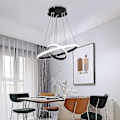 Miniatyrbilde 3 av 3: Goeco LED Sirkulær Lysekrone, Justerbar Pendellampe 28w 6500k, Moderne Taklampe To Sirkler Diameter 40cm[YJD] Transparent color F OPP Package