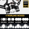 Miniatyrbilde 4 av 5: LED Hodelykt Oppladbar Hodelykt 6000 Lumen Super Lys Hodelykt, 4 Moduser, Vanntett Sensor Hodelykt Lommelykt, Sikkerhetslys - 2 Pakk [kk]