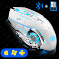 Miniatyrbillede 1 af 5: Genopladelig Trådløs Mus Gaming Computer Støjsvag Bluetooth Mus USB Mekanisk E-Sports Baggrundslys PC Gamer Mus Til Computer(YJD) WHITE