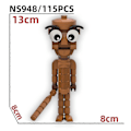 Miniatyrbillede 2 af 3: Brainrot AI Tung Tung Tung Sahur Byggeklodser Tralalero Tralala Action Legetøjsfigurer[YJD] A