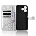 Miniatyrbilde 4 av 5: For ZTE Blade V50 Smart/Blade V50 Design 4G Lærveske Dot Imprinted Flip Telefon Deksel -[HK] Silver ZTE Blade V50 Smart