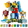 Miniatyrbilde 1 av 5: DIY Kreativ Utdanningsblokker Montering Actionfigur Transformasjon Nummer Deformasjon Robot Leke For Barn