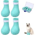 Anti-Scratch Silikon Katt tassskydd, 4-pack, Storlek 7 x 4,5 cm, Bad, Pälsvård, Rakning, Grön (YJD)