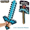 Pikkukuva 2 / 3: Minecraft-lelut, miekka ja hakku, Minecraft-pelin muuntautuva roolipelivaruste lapsille, joulu- ja syntymäpäivälahja lapsille ja faneille