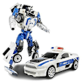 Miniatyrbillede 1 af 5: Dreng Legering Transformation Voltron Speedbåd Transformation Legetøjsbil Robot Model[YJD] police car