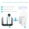 Pikkukuva 6 / 8: Langaton WiFi-linkki 1200Mbps WiFi-toistin Signaalinvahvistin Kaksoiskaistainen 2.4G 5G WiFi-laajennin 802.11ac Gigabit WiFi WPS-reitittimen verkkoantenni 2.4G 300Mbps White EU Plug