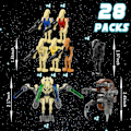 Miniatyrbillede 2 af 5: 28 stk. Star Wars Minifigurer Battle Droids Byggeklodser Sæt General Grevious Droideka Battle Army Droids Actionfigurer