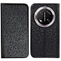 Miniatyrbild 1 av 5: För Honor Magic7 Lite 5G/ X9c 5G Fodral Korsstruktur Läder Telefonskal Dold Magnetisk [HK] Black