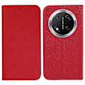 Miniatyrbild 1 av 5: För Honor Magic7 Lite 5G/ X9c 5G Fodral Korsstruktur Läder Telefonskal Dold Magnetisk [HK] Red