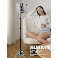 Miniatyrbillede 2 af 5: iPad Tripod Stativ, Tablet Gulvstand 65\" iPad Holder Montering Med Justerbar Højde Kompatibel Live Stream/Se, Kompatibel iPad Pro 12.9/11, Air M