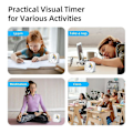 Miniatyrbillede 5 af 5: 60-Minutters Visuel Timer med Natlys, Nedtællingstimer, Pomodoro Timer med Regnbue Mønster til Børn og Voksne