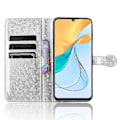 Pikkukuva 2 / 5: ZTE Blade V50 Smart/Blade V50 Design 4G Nahkakotelo Pistekuvioitu Käännettävä Puhelinkotelo -[HK] Silver ZTE Blade V50 Smart