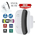 Miniatyrbild 2 av 5: Wifi Repeater Trådlös Signal Förstärkare Utökat Nätverk Förbättrare EU US Hem Router 300m Thro(YJD) EU Plug