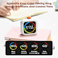 Miniatyrbild 4 av 5: Visuell Timer, 99 Minuter Digital Laddningsbar Timer med 3 Lägen, LCD Färgdisplay Bakgrundsbelysning Rotationstimer - Vit [kk]