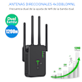 Pikkukuva 3 / 7: Langaton WiFi-linkki 1200Mbps WiFi-toistin Signaalinvahvistin Kaksoiskaistainen 2.4G 5G WiFi-laajennin 802.11ac Gigabit WiFi WPS-reitittimen verkkoantenni 2.4G 5.8G 1200Mbps EU Plug