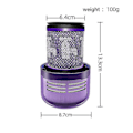 Miniatyrbilde 2 av 5: 2 vaskbare HEPA-filtre for Dyson V12 Detect Slim Absolute Clean (kk)