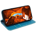 Miniatyrbillede 3 af 5: For Honor Magic7 Lite 5G/ X9c 5G Cover Kryds Tekstur Læder Telefon Cover Skjult Magnetisk [HK] Sky Blue