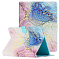 Pikkukuva 1 / 5: 10 tuuman universaali personoitu maalattu marmorikuvioinen tikattu nahkakotelo vaaleanpunainen sininen marmori [HK] Multicolor Style C iPad 10.2 (2021)