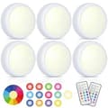 RGB LED Spotlights, 6-pack med 2 fjärrkontroller, Vitt ljus[YJD] white