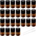25 brune glasflasker til æteriske olier - 2 ml dråbeflasker til aromaterapi, spa, massage, opbevaring af olie, tilbehør (YJD)