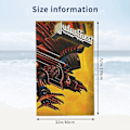 Miniatyrbilde 3 av 5: Judas Priest - Strandhåndkle med metallbånd, kompakt badehåndkle, hurtigttørkende, egnet for backpackere, strand, FSF121  (YJD) 31.5x63in 80x160cm